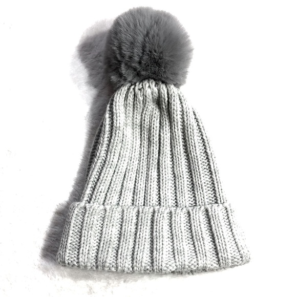 BCBGeneration Faux Fur Pom Pom Knit Beanie - Picture 2 of 4